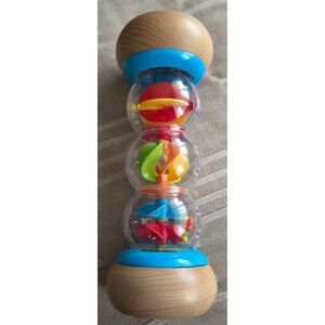 Playgo Toys Wood Plastic Rainmaker Rattle Baby‎ Sensory Toy Rainbow Flower 40093
